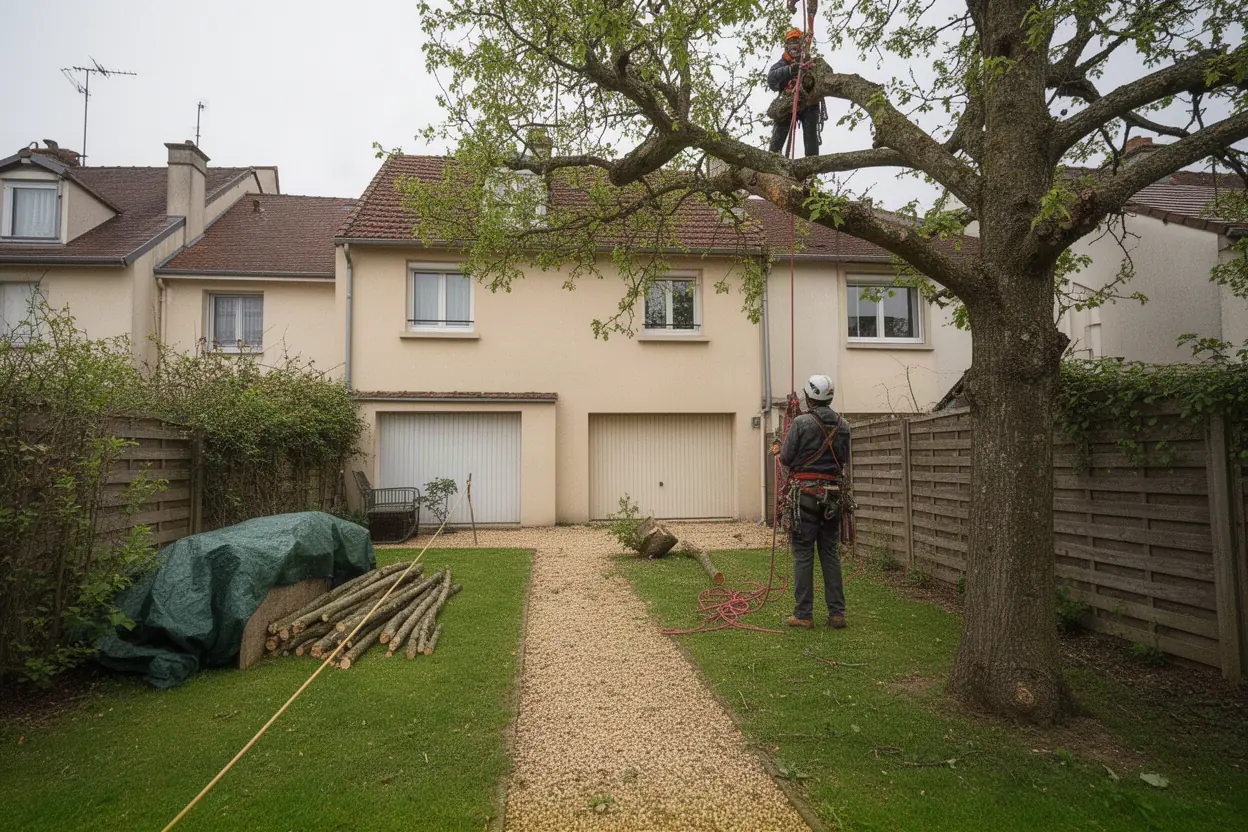 Abattage contrôlé près d’une maison ancienne à Fondettes